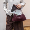 Women's Genuine Leather Shoulder & Crossbody Bag with Clasp Closure
