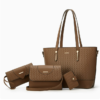 b76091cbe460f6685400851b42a026c5 Women's 4-Piece PU Leather Bag Set with Woven-Texture Detail