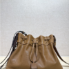 Genuine Sheepskin Drawstring Bucket Bag – Women’s Soft Leather Shoulder Bag
