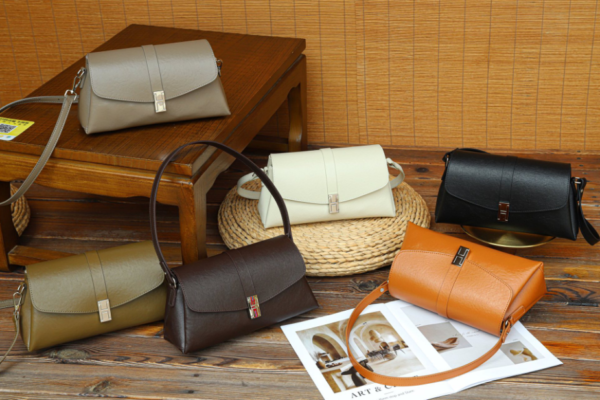 Top Grain Leather Slouch Shoulder Bag – Minimalist Women’s Underarm Handbag