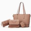 d0ba55236d7f6f7e6ea28bb35b24d015 Women's 4-Piece PU Leather Bag Set with Woven-Texture Detail
