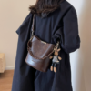 Women's Vintage-Style PU Leather Bucket Shoulder Bag