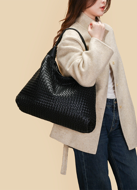d65a98efb4c9dcb8a1b2470d41dab59c Women's Woven PU Leather Hobo Shoulder Bag