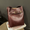 e10c7fe2489759b9854a6da40f8f79ac Women's Top-Grain Cowhide Leather Bucket Shoulder Bag