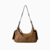Vintage Genuine Leather Pillow Shoulder Bag – Contrast Stitch Women’s Handbag