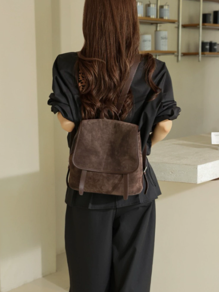 eb4443d8b49f50297f3945c4dd8c62d4 Vintage Suede Cowhide Flap Women’s Backpack