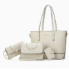 ebd1a92567ee61f514df92ea478abb61 Women's 4-Piece PU Leather Bag Set with Woven-Texture Detail