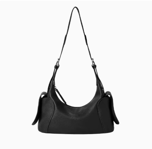 Vintage Genuine Leather Pillow Shoulder Bag – Contrast Stitch Women’s Handbag