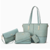 Women's 4-Piece Textured PU Leather Tote Bag Set