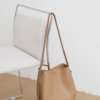 Women's Soft Split Cowhide Leather Bucket Shoulder Bag