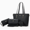 fc50261887bebdf28c32ceaeabd81bea Women's 4-Piece PU Leather Bag Set with Woven-Texture Detail